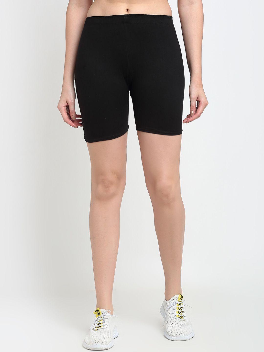 gracit-women-black-biker-shorts