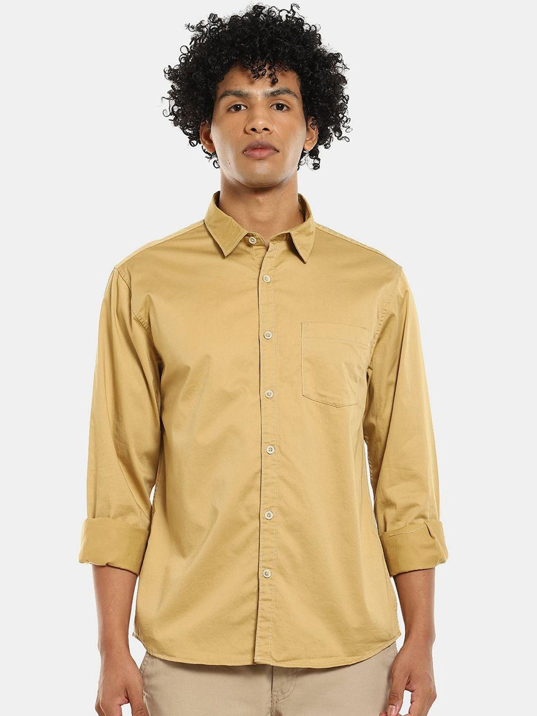 ruggers-men-khaki-coloured-casual-shirt
