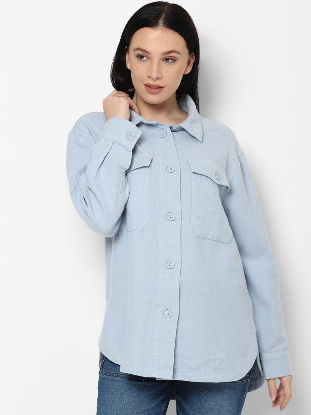 american-eagle-outfitters-women-blue-slim-fit-casual-shirt