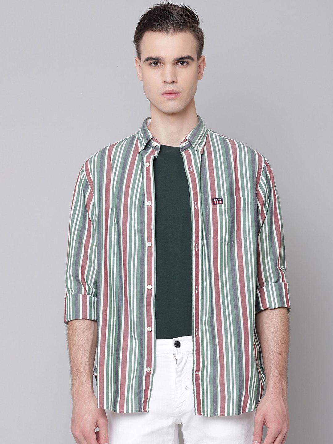 gant-men-green-opaque-striped-casual-shirt