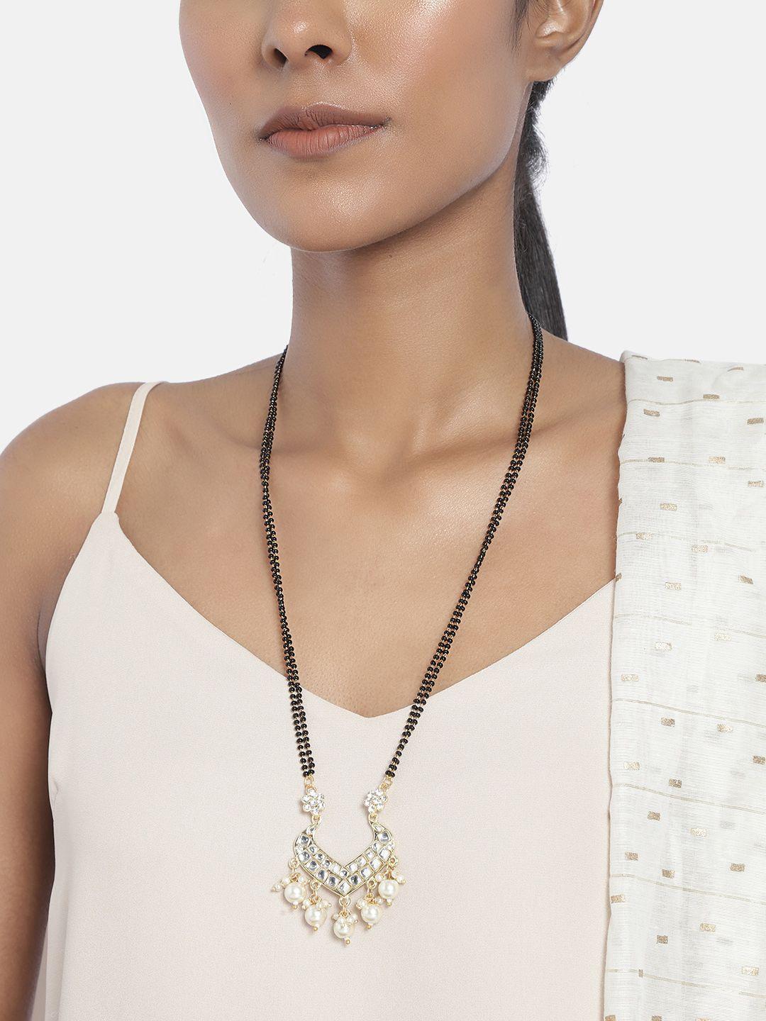 i-jewels-white-&-gold-toned-pearl-kundan-studded-&-beaded-mangalsutra
