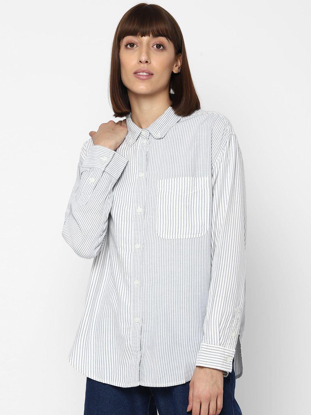 american-eagle-outfitters-women-blue-opaque-striped-casual-shirt