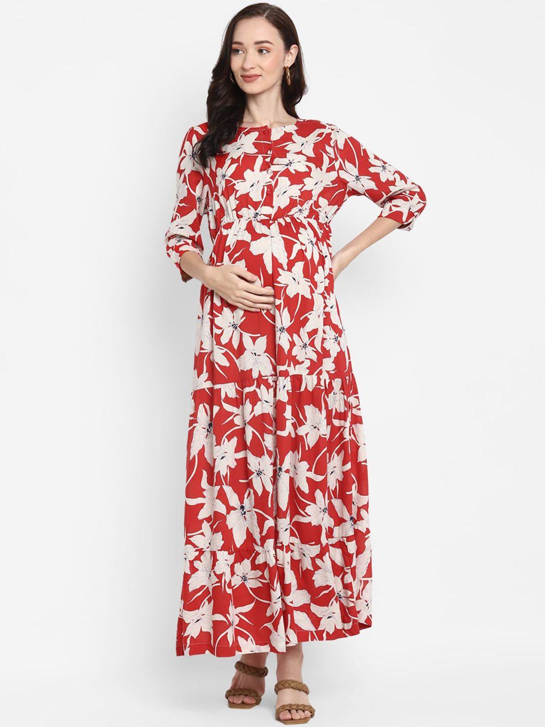 momsoon-maternity-woman-red-floral-maternity-maxi-dress