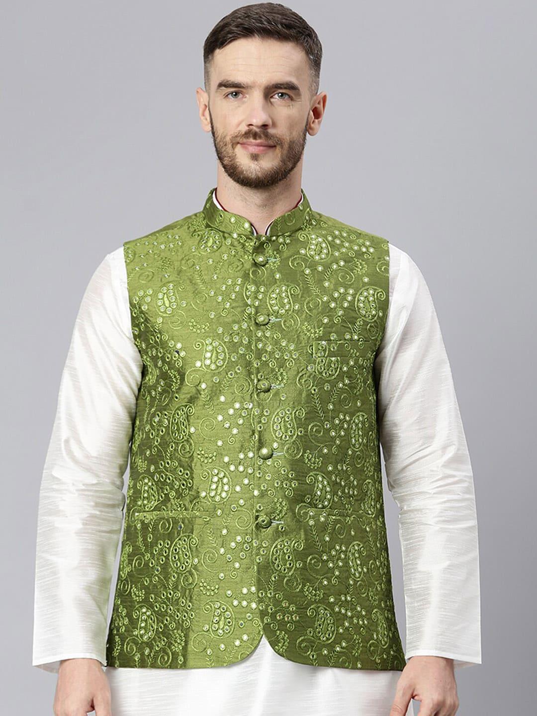 hangup-men-green-embroidered-woven-nehru-jacket