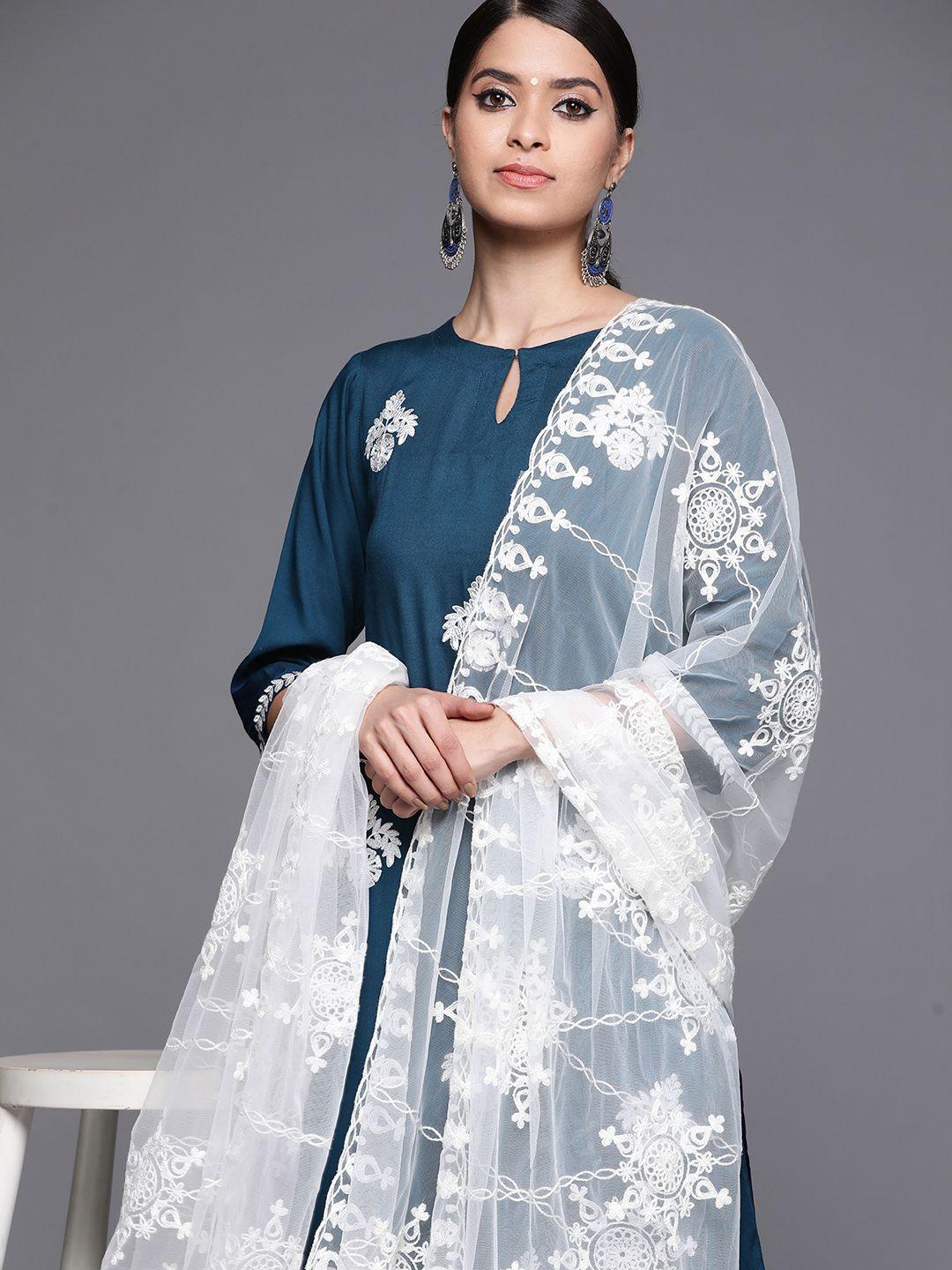 libas-women-blue-floral-embroidered-regular-kurta-with-palazzos-&-with-dupatta