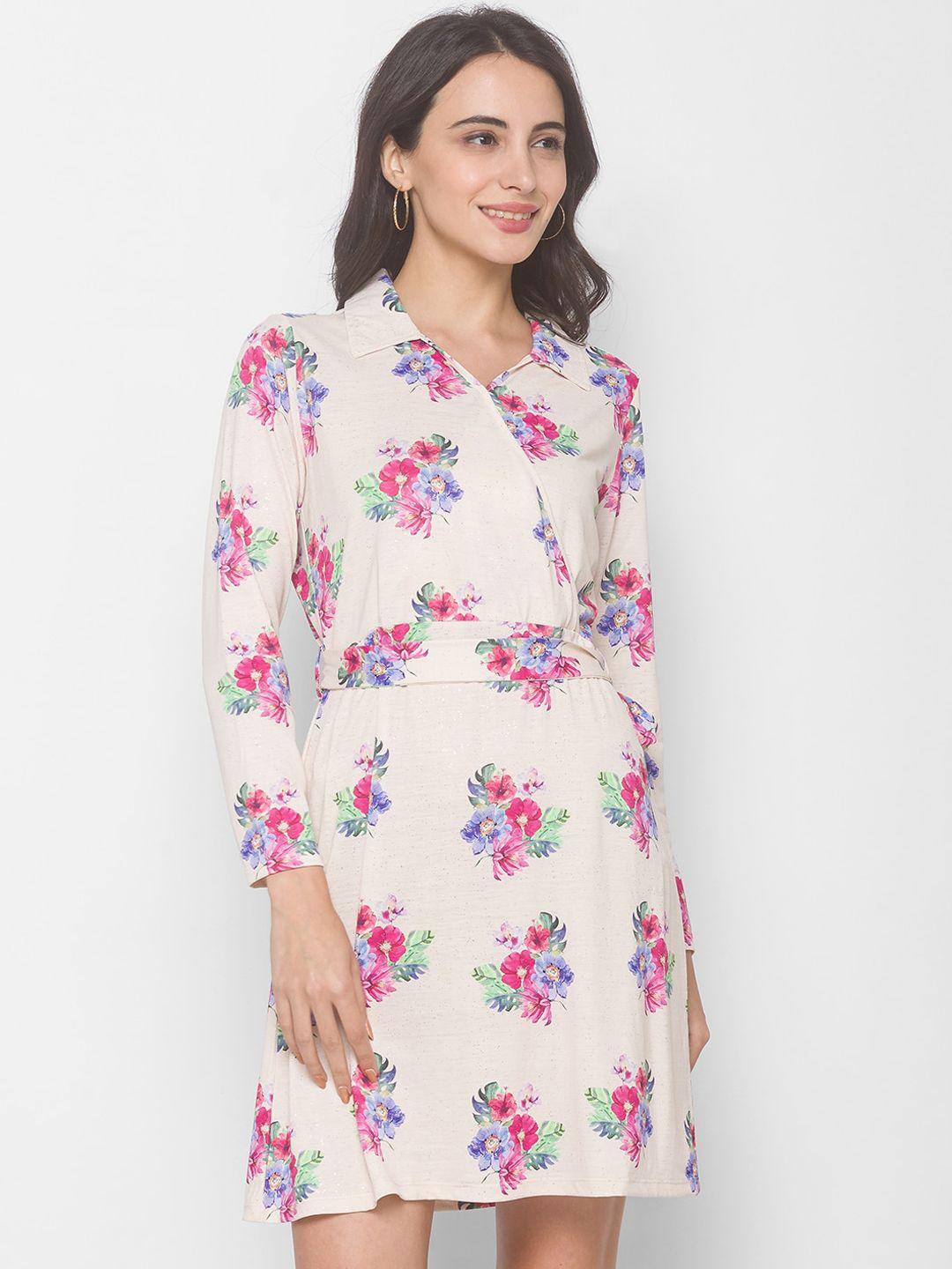 globus-woman-cream-coloured-floral-shirt-dress