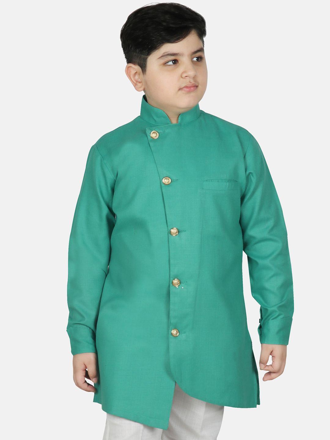 sg-yuvraj-boys-cotton-green-asymmetric-kurta