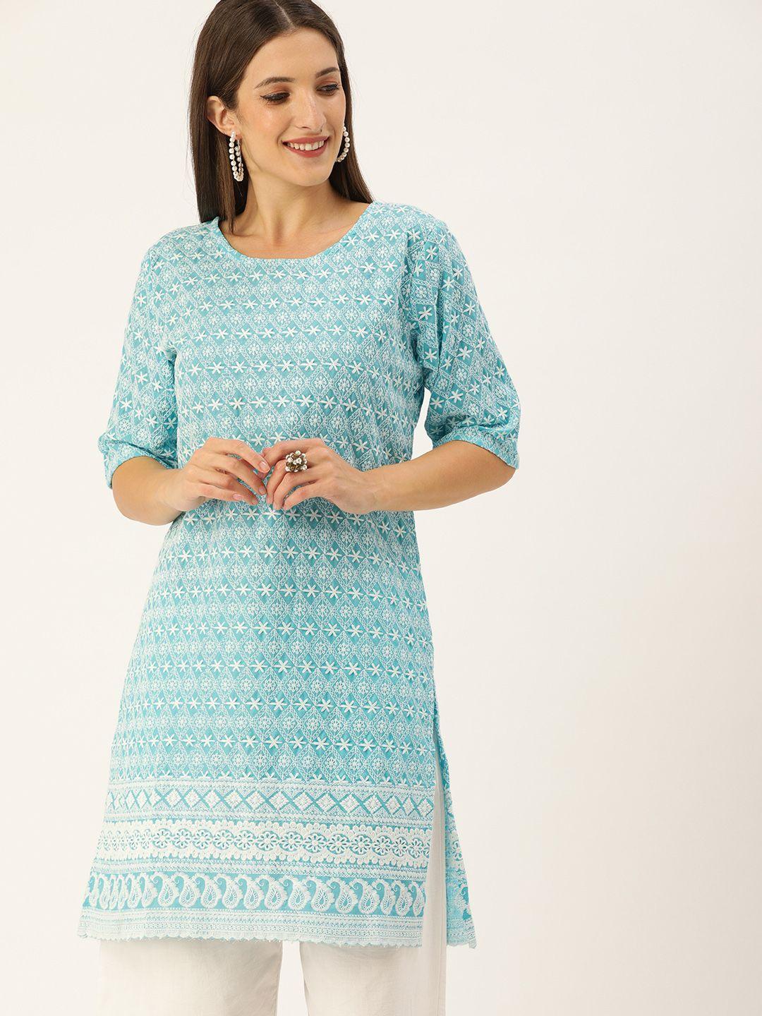 swagg-india-blue-ethnic-motifs-embroidered-chikankari-kurti