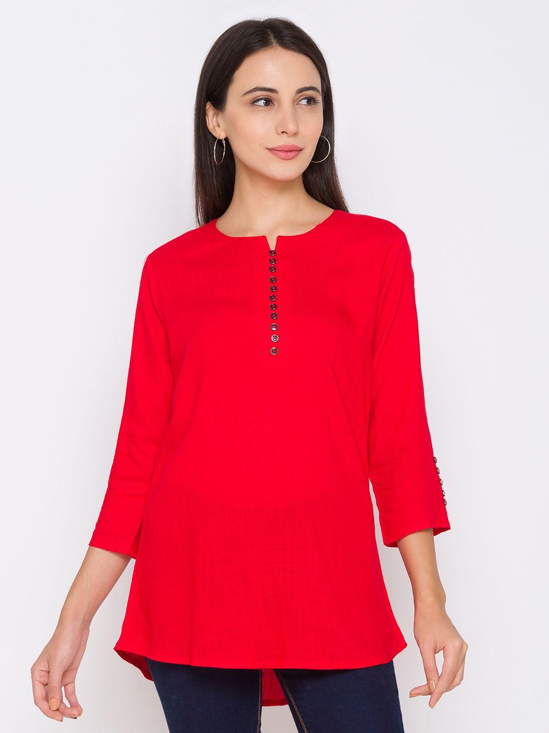 zola-women-red-solid-viscose-rayon-tunic