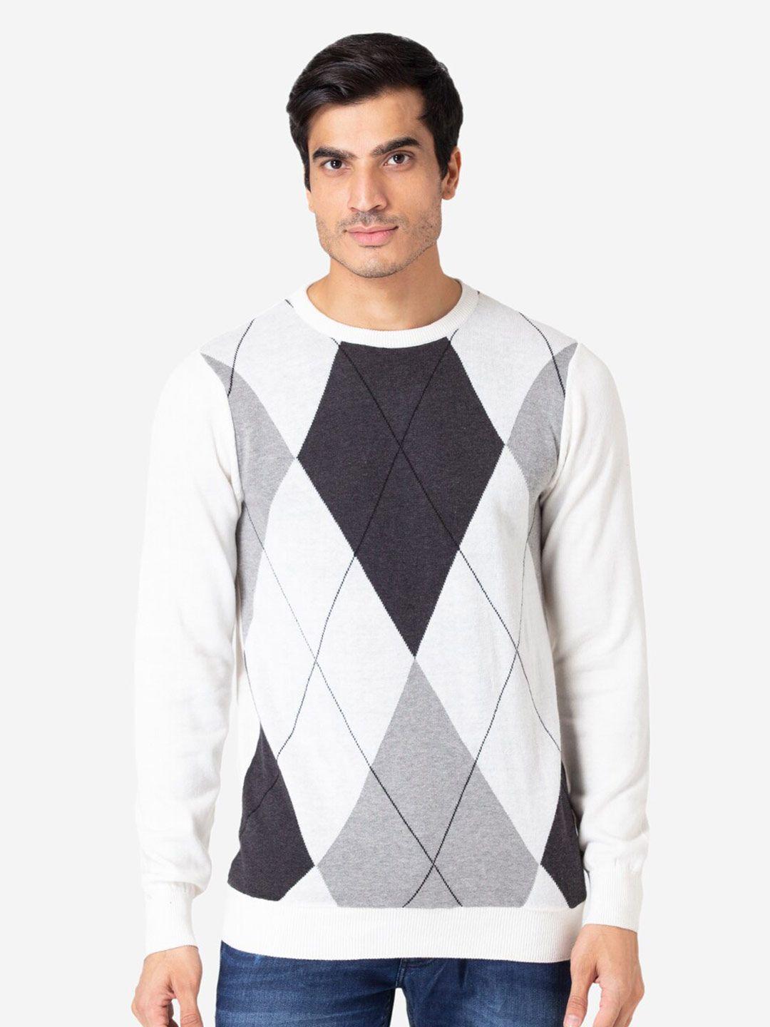 allen-cooper-men-white-melange-&-grey-checked-pullover-sweater