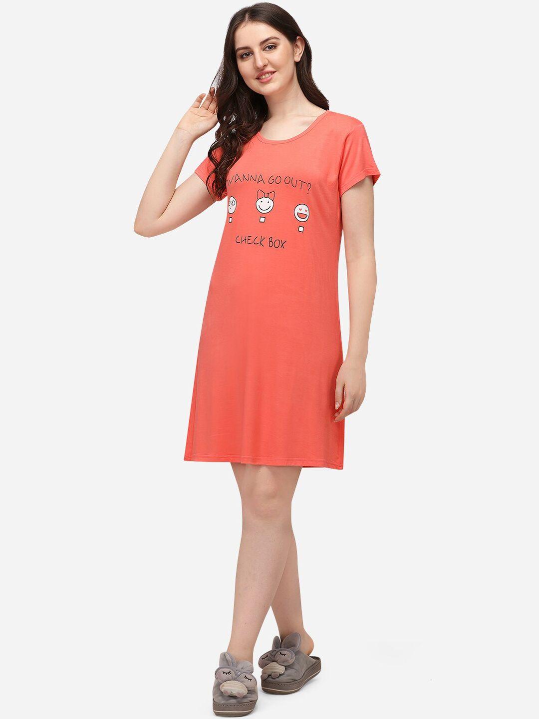 lenissa-women-coral-red-&-white-printed-sleep-shirt