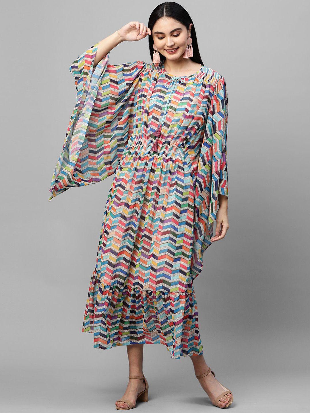 fashor-multicoloured-georgette-kaftan-maxi-dress