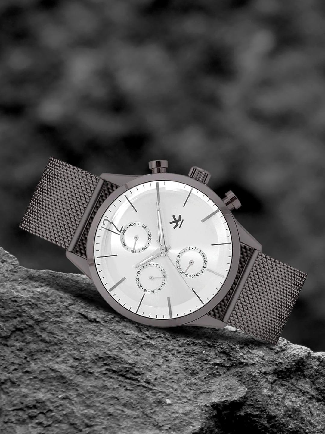 wrogn-men-grey-dial-&-gunmetal-toned-bracelet-style-strap-analogue-watch-mfb-pn-w4135g