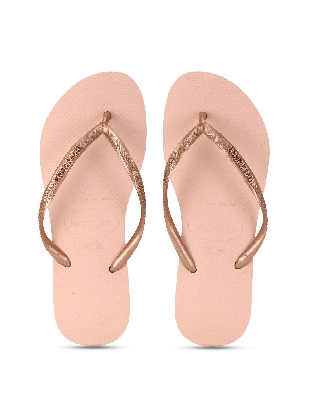 havaianas-women-rose-gold-&-peach-coloured-rubber-thong-flip-flops