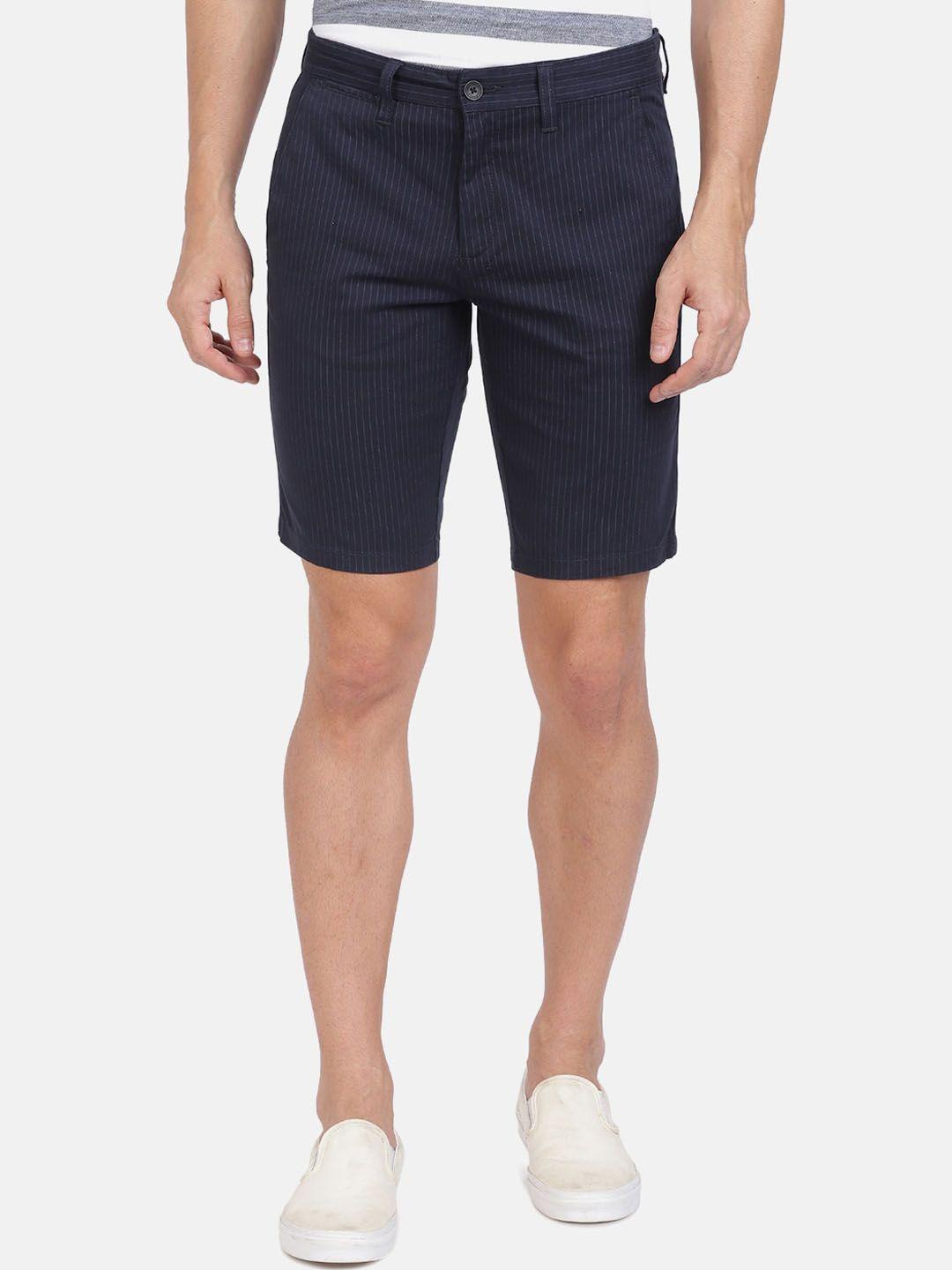 crocodile-men-navy-blue-striped-slim-fit-chino-shorts