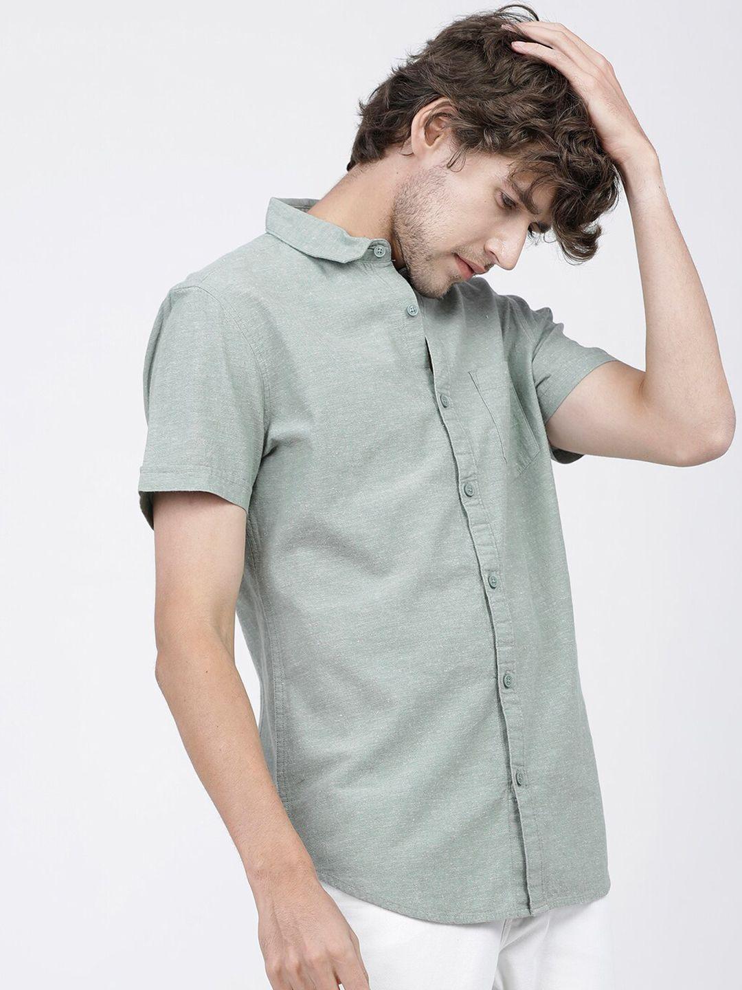 ketch-men-green-slim-fit-opaque-casual-shirt
