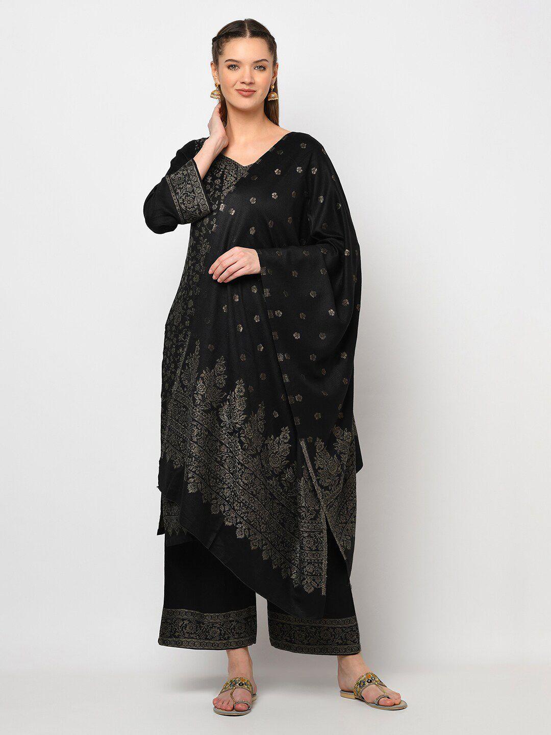 safaa-black-&-silver-coloured-acro-wool-unstitched-dress-material