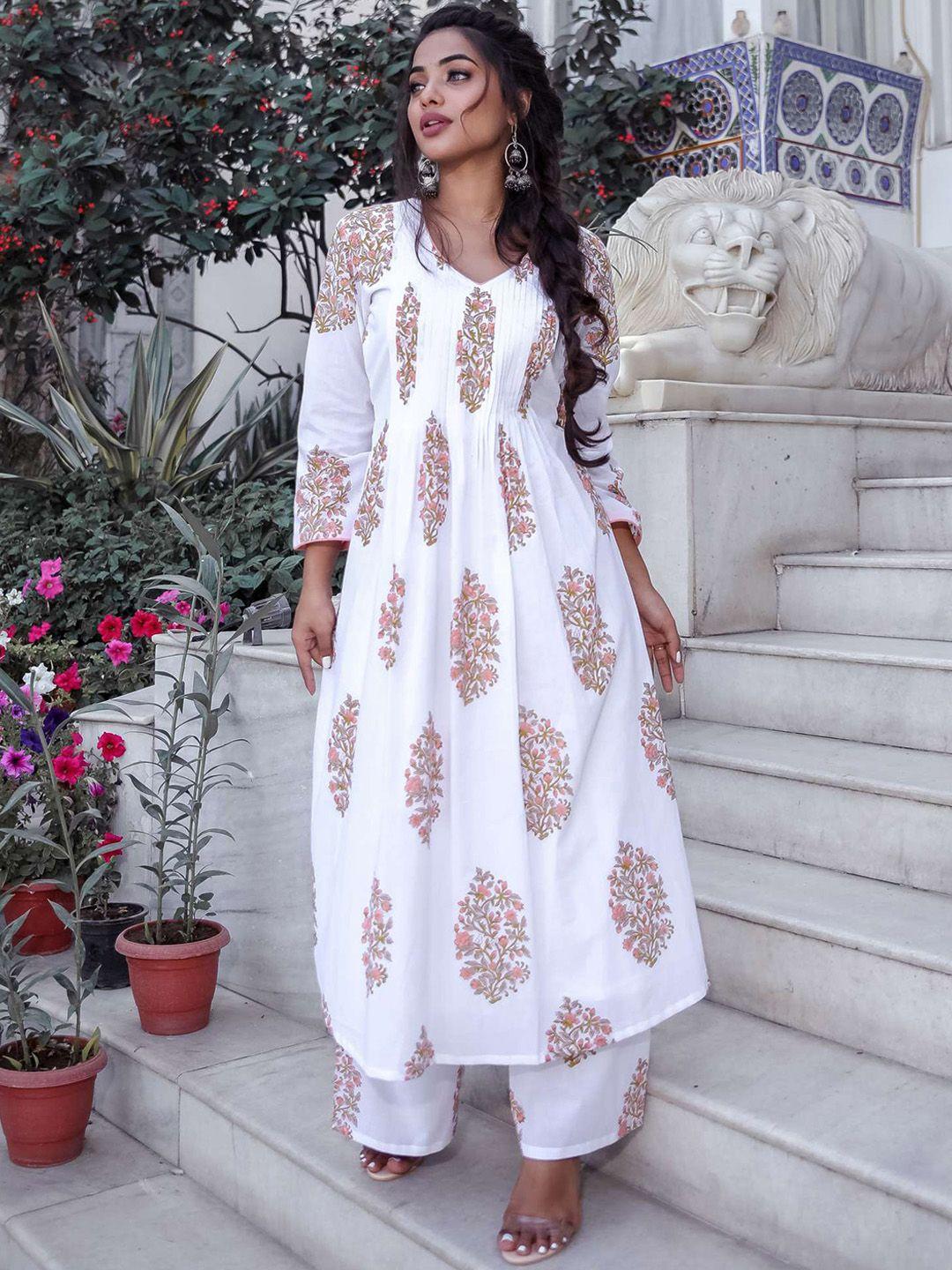 lavanya-the-label-women-white-floral-printed-empire-pure-cotton-kurti-with-trousers