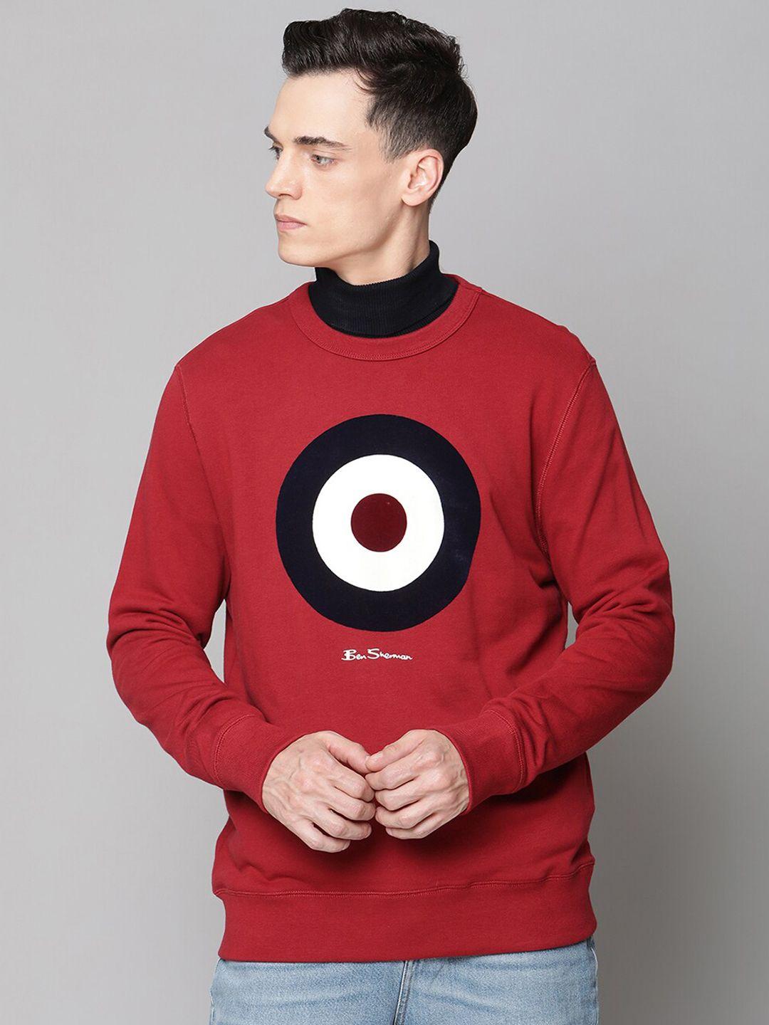ben-sherman-men-red-printed-sweatshirt