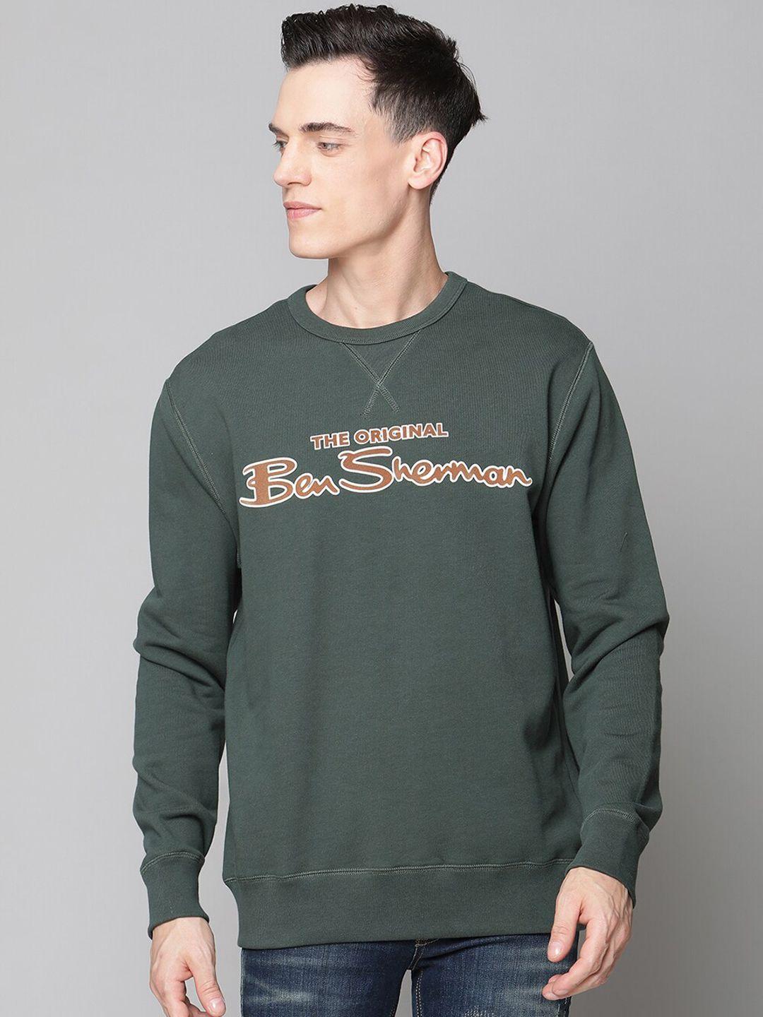 ben-sherman-men-green-printed-sweatshirt
