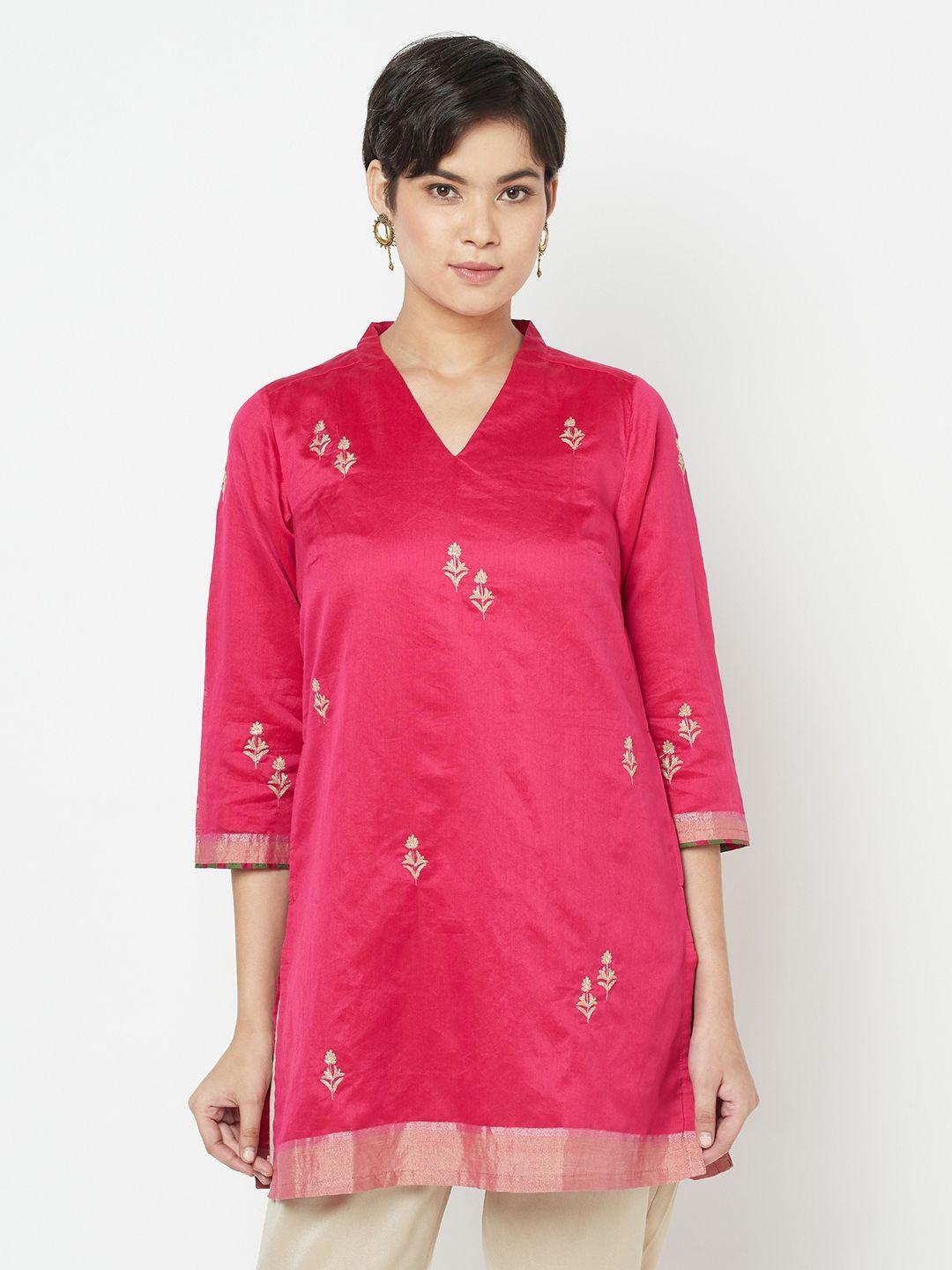 fabindia-pink-embroidered-tunic