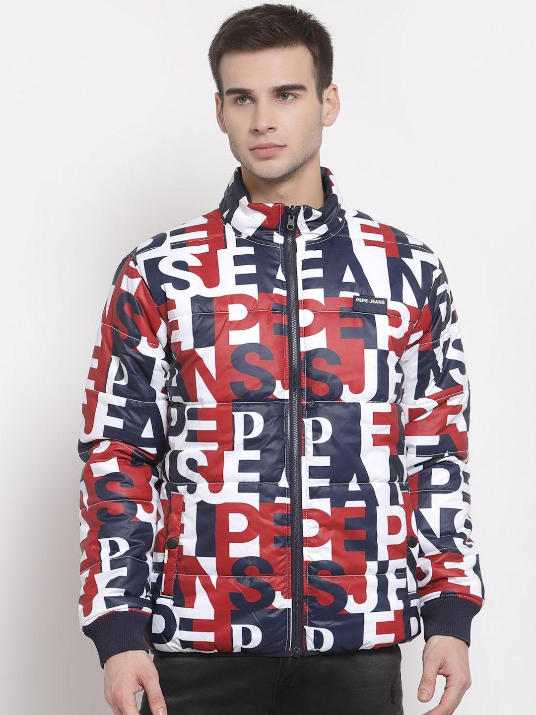 pepe-jeans-men-white-&-red-brand-logo-printed-padded-jacket
