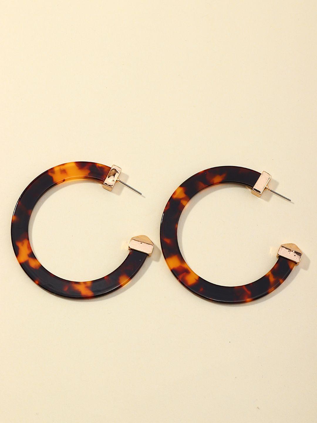 urbanic-black-&-orange-circular-half-hoop-earrings