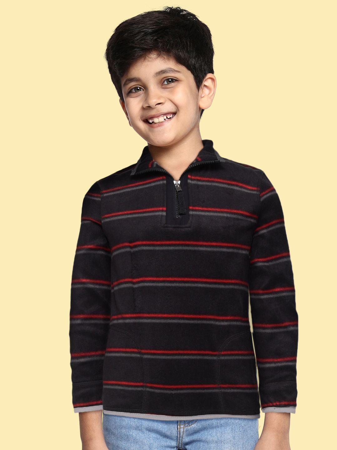 marks-&-spencer-boys-charcoal-grey-&-red-striped-sweatshirt