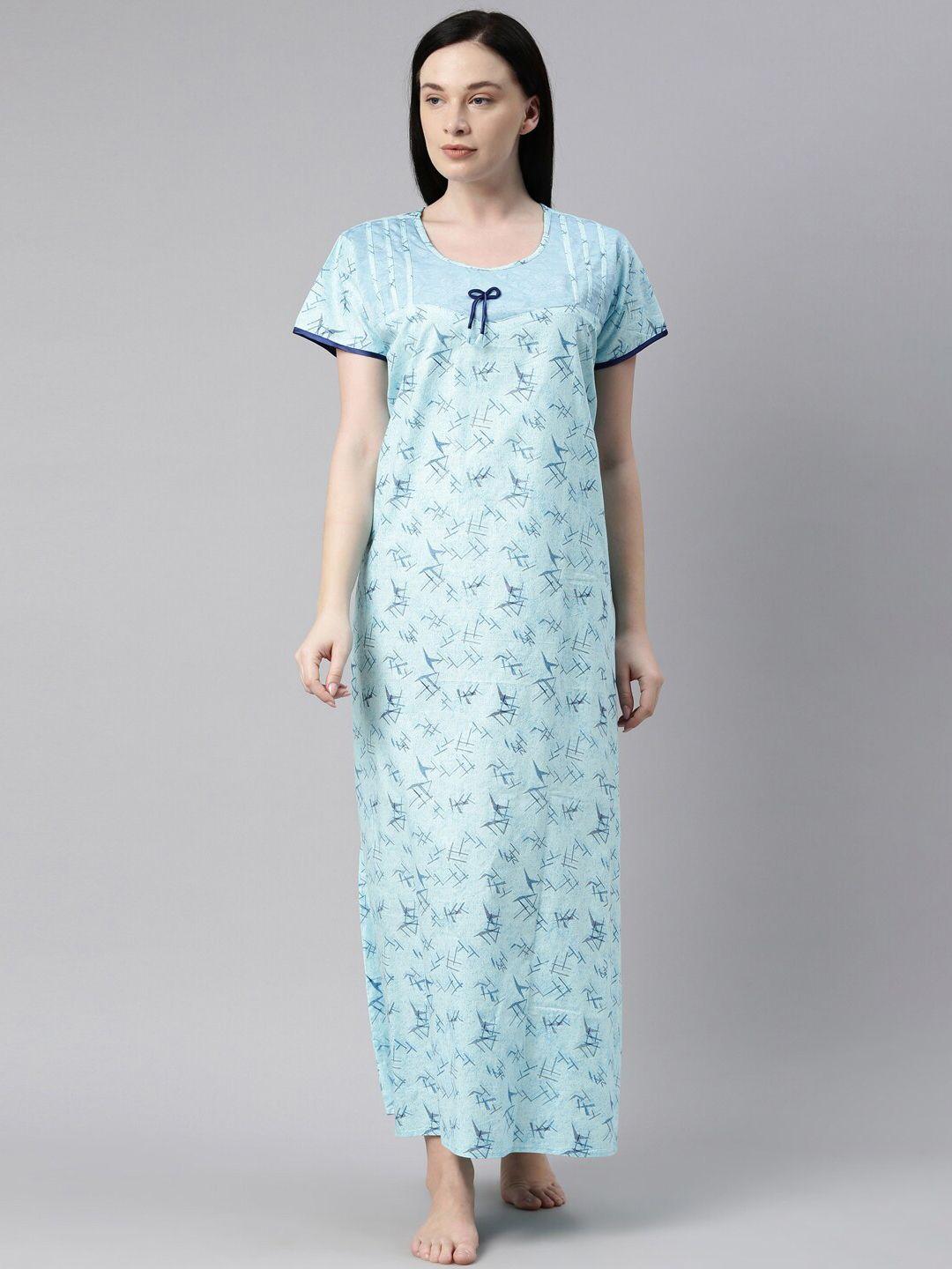 bailey-sells-blue-printed-pure-cotton-maxi-nightdress
