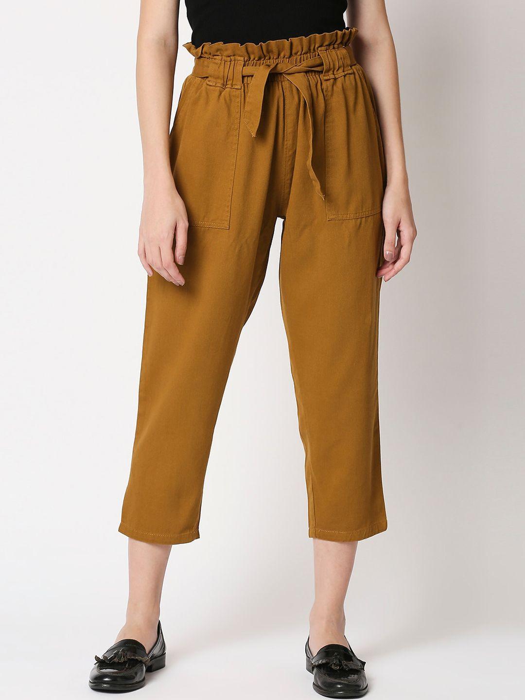 high-star-women-rust-straight-fit-high-rise-trousers
