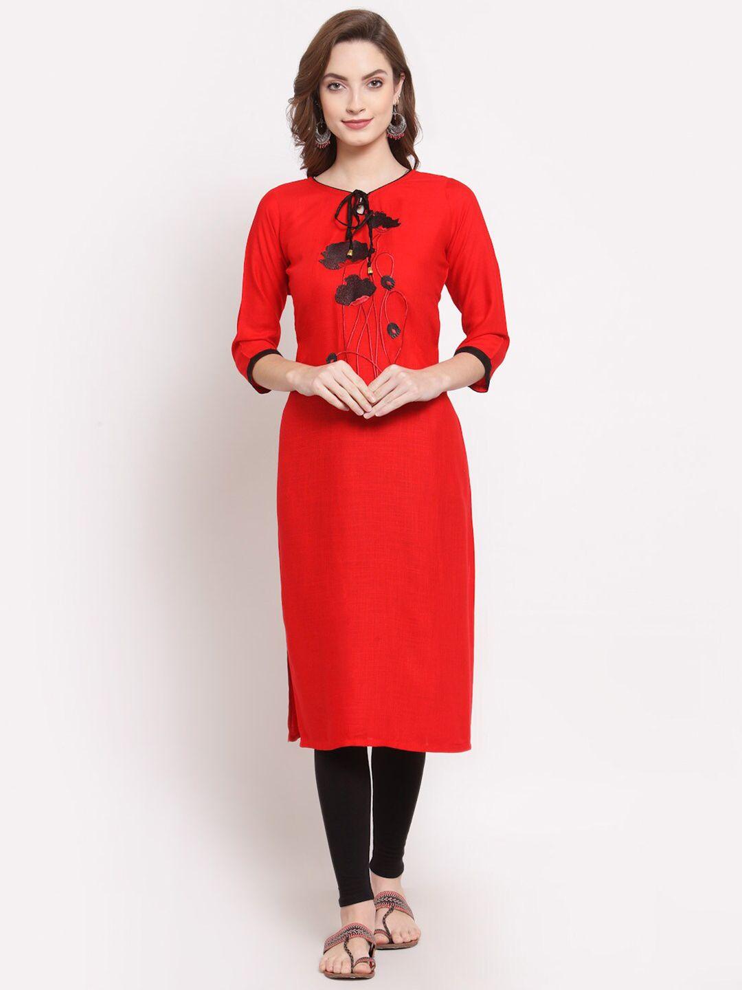 serona-fabrics-red-floral-embroidered-kurti