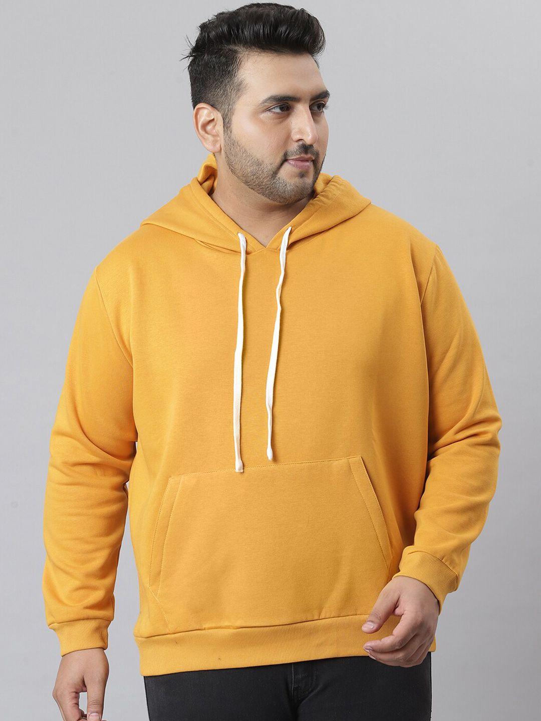instafab-plus-men-mustard-yellow-hooded-sweatshirt