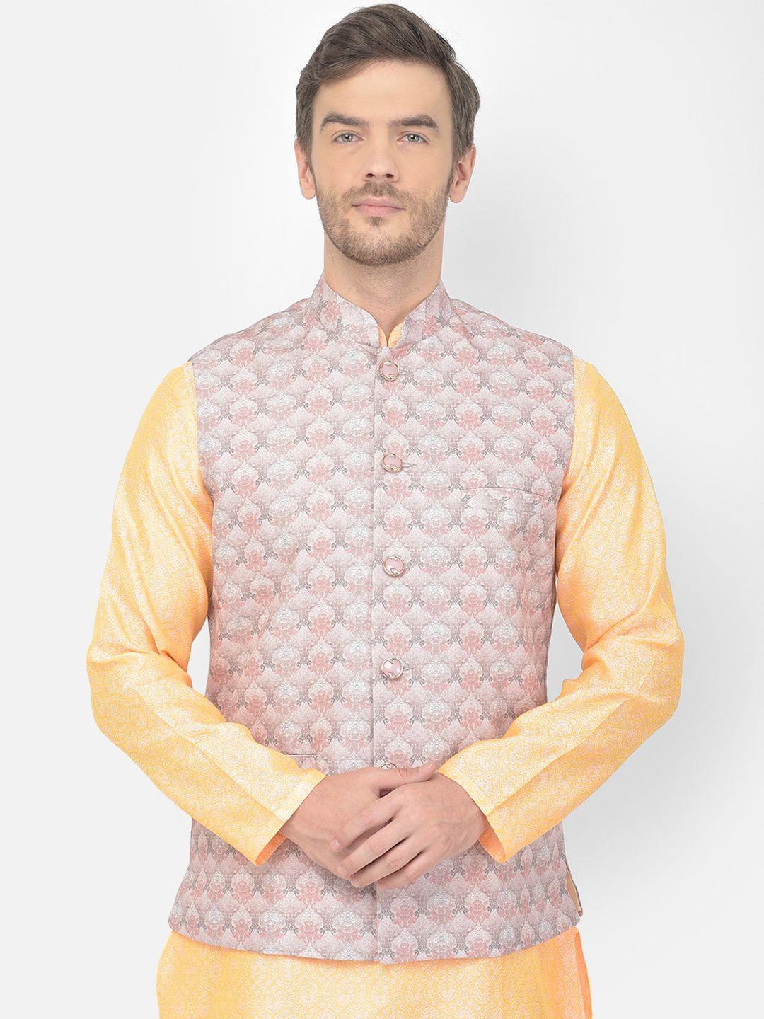 sg-leman-men-peach-printed-nehru-jacket