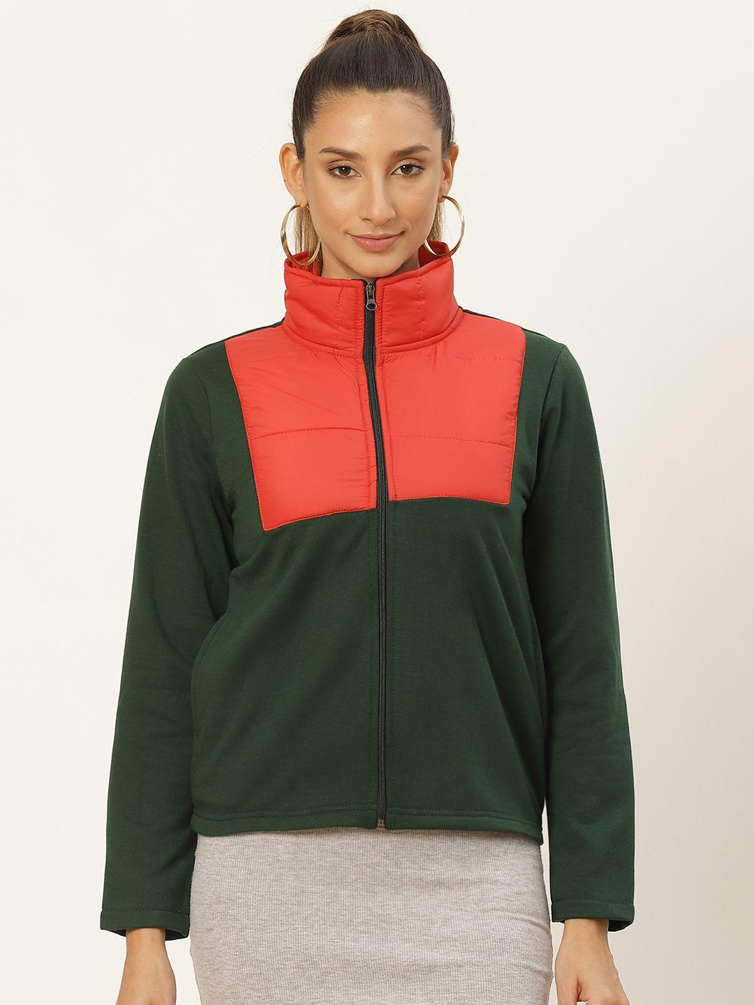 belle-fille-women-teal-green-&-red-colourblocked-fleece-lightweight-tailored-jacket