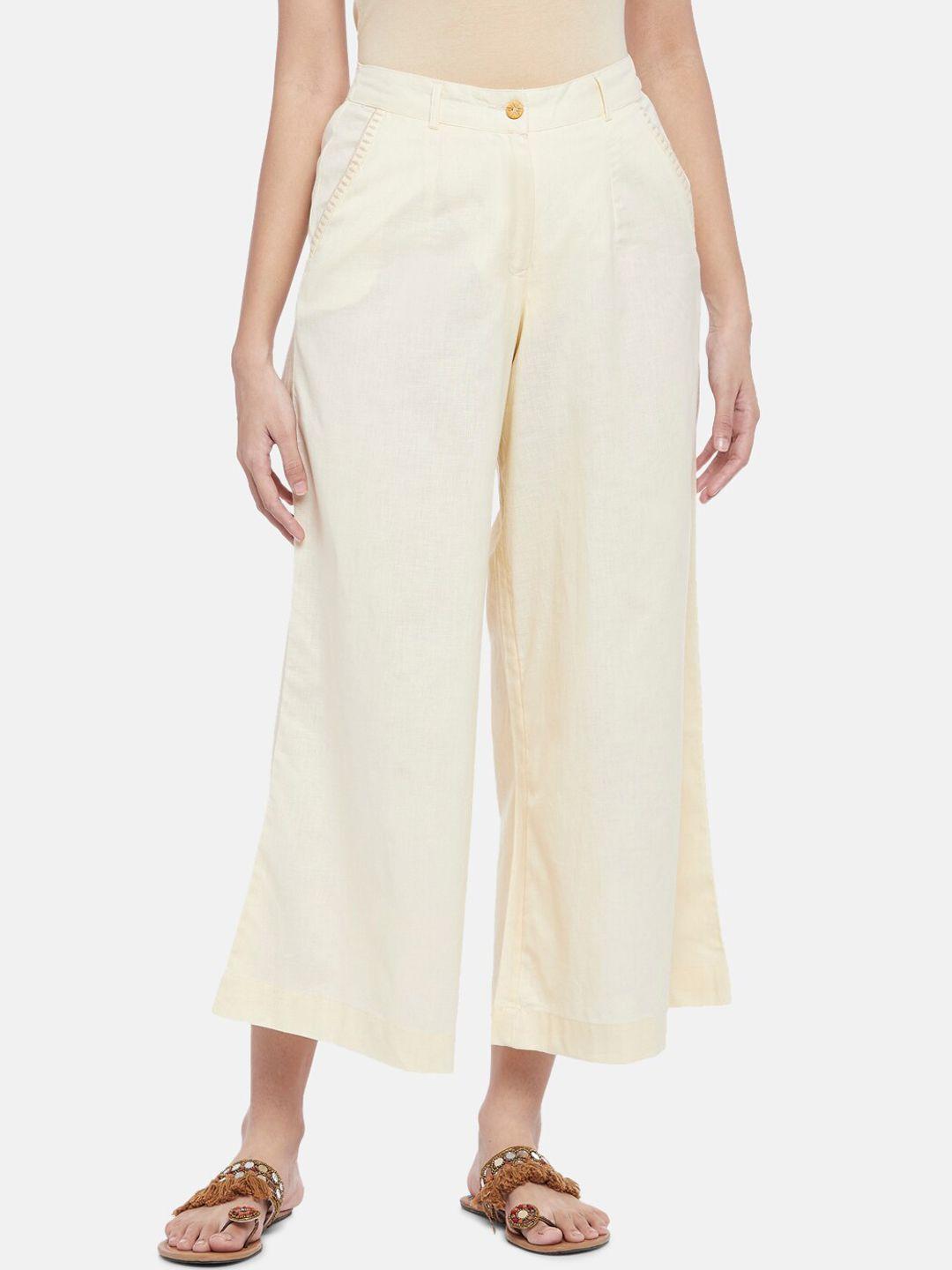 akkriti-by-pantaloons-women-beige-pure-cotton-culottes-trousers