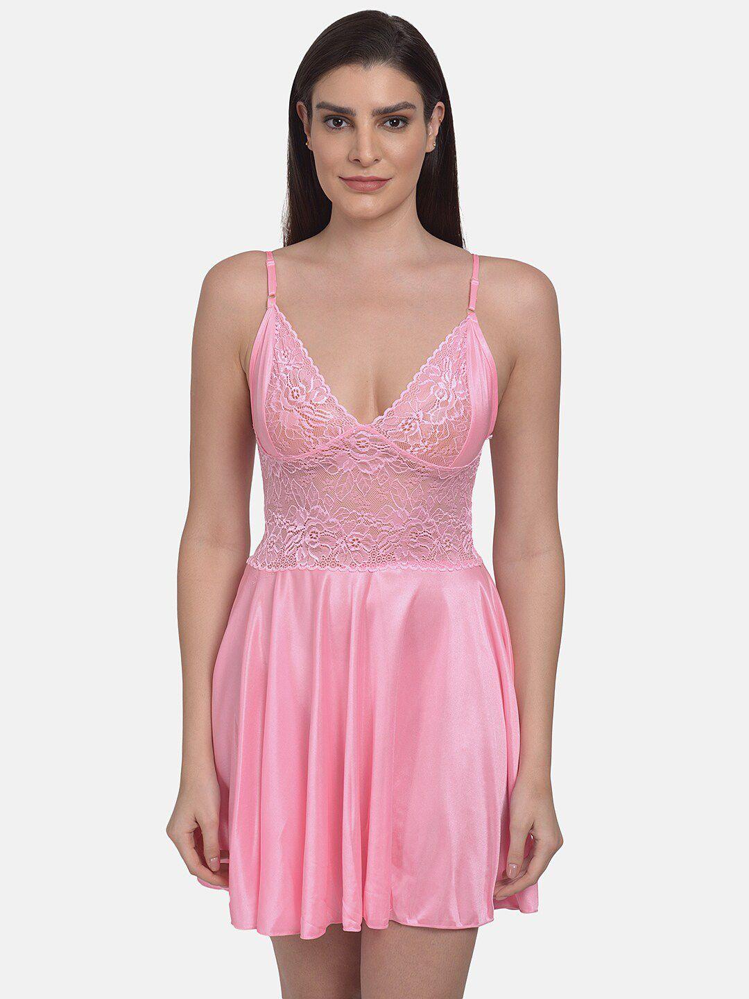 mod-&-shy-pink-satin-lace-baby-doll-with-briefs
