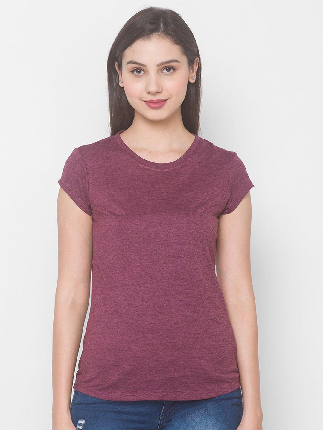 globus-women-maroon-t-shirt