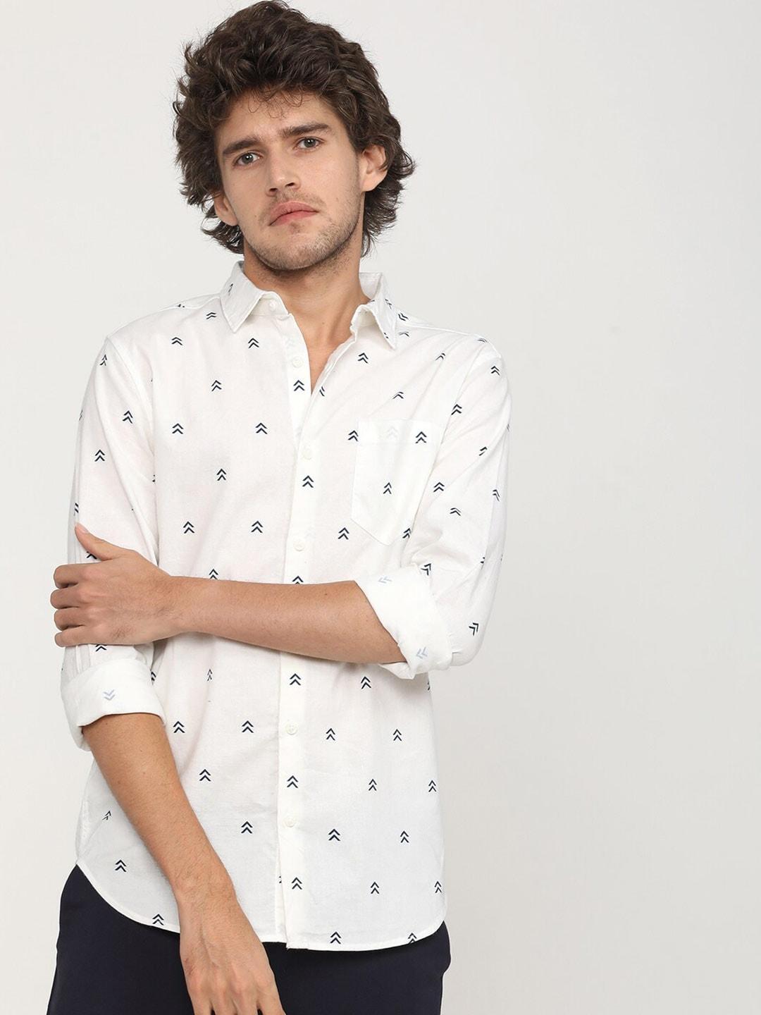 ketch-men-white-slim-fit-opaque-printed-casual-shirt