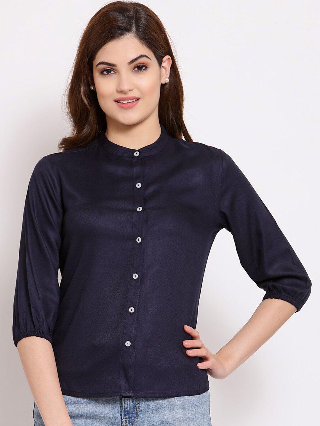 style-quotient-women-navy-blue-solid-smart-opaque-semiformal-shirt