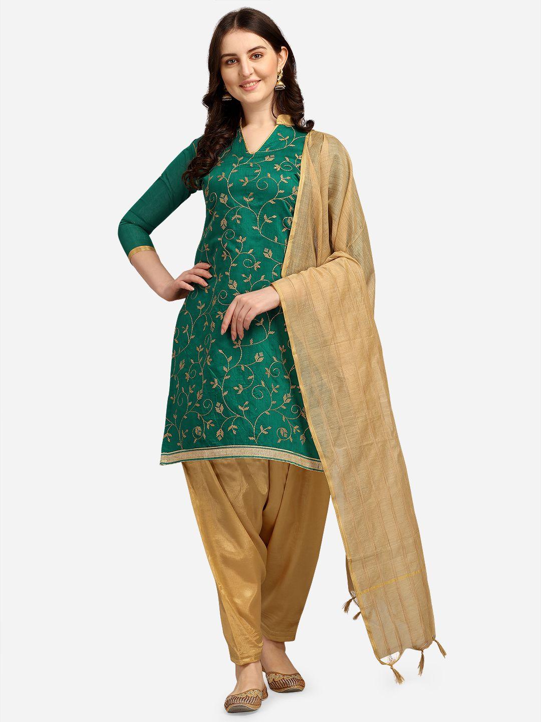 ethnic-junction-green-&-gold-toned-embroidered-unstitched-dress-material