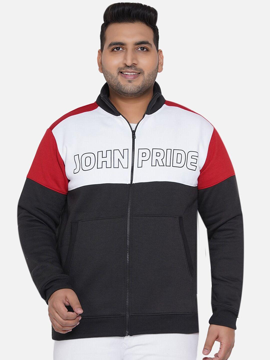 john-pride-plus-size-men-black-&-red-colourblocked-sweatshirt