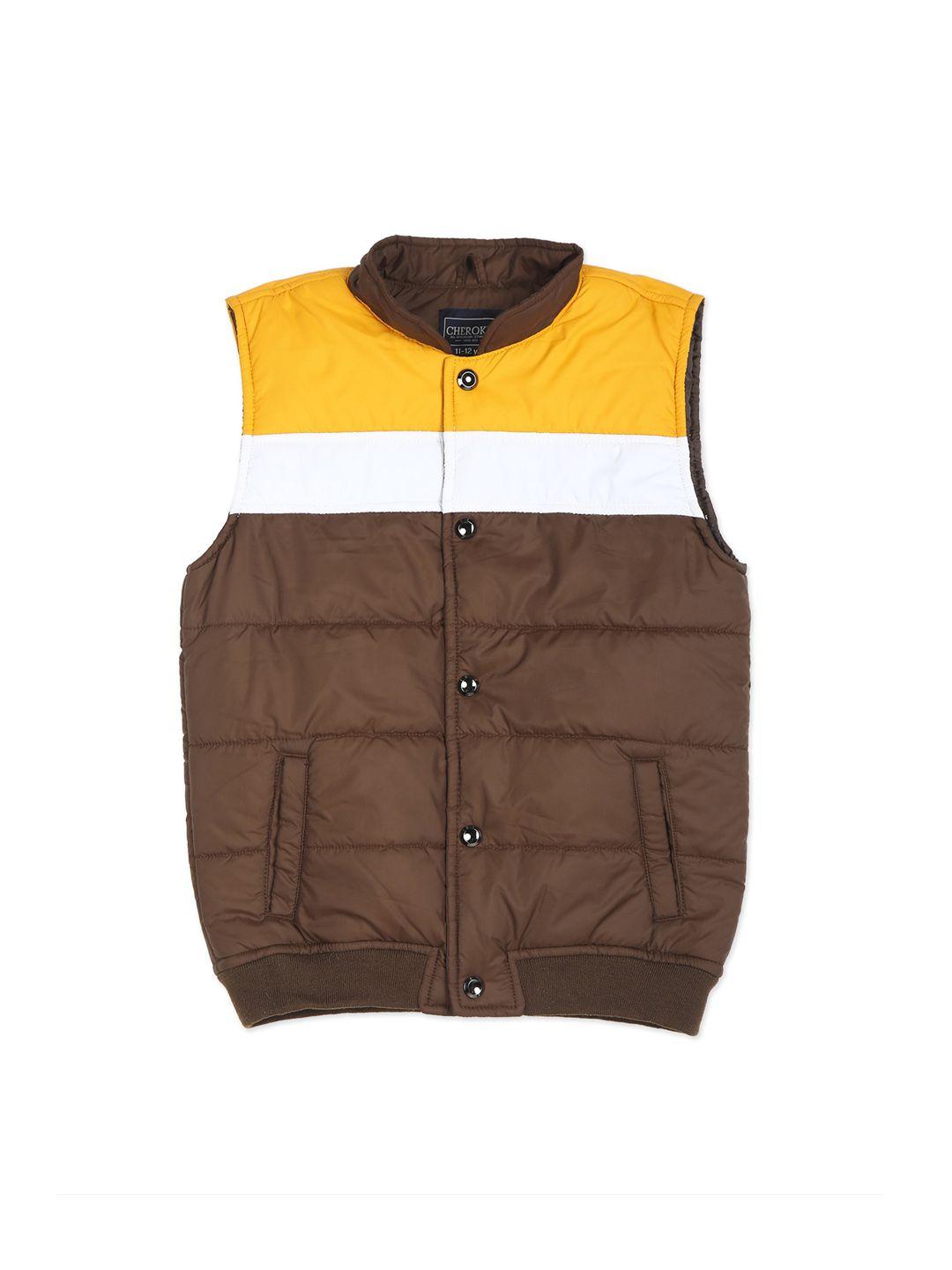 cherokee-boys-brown-crop-padded-jacket
