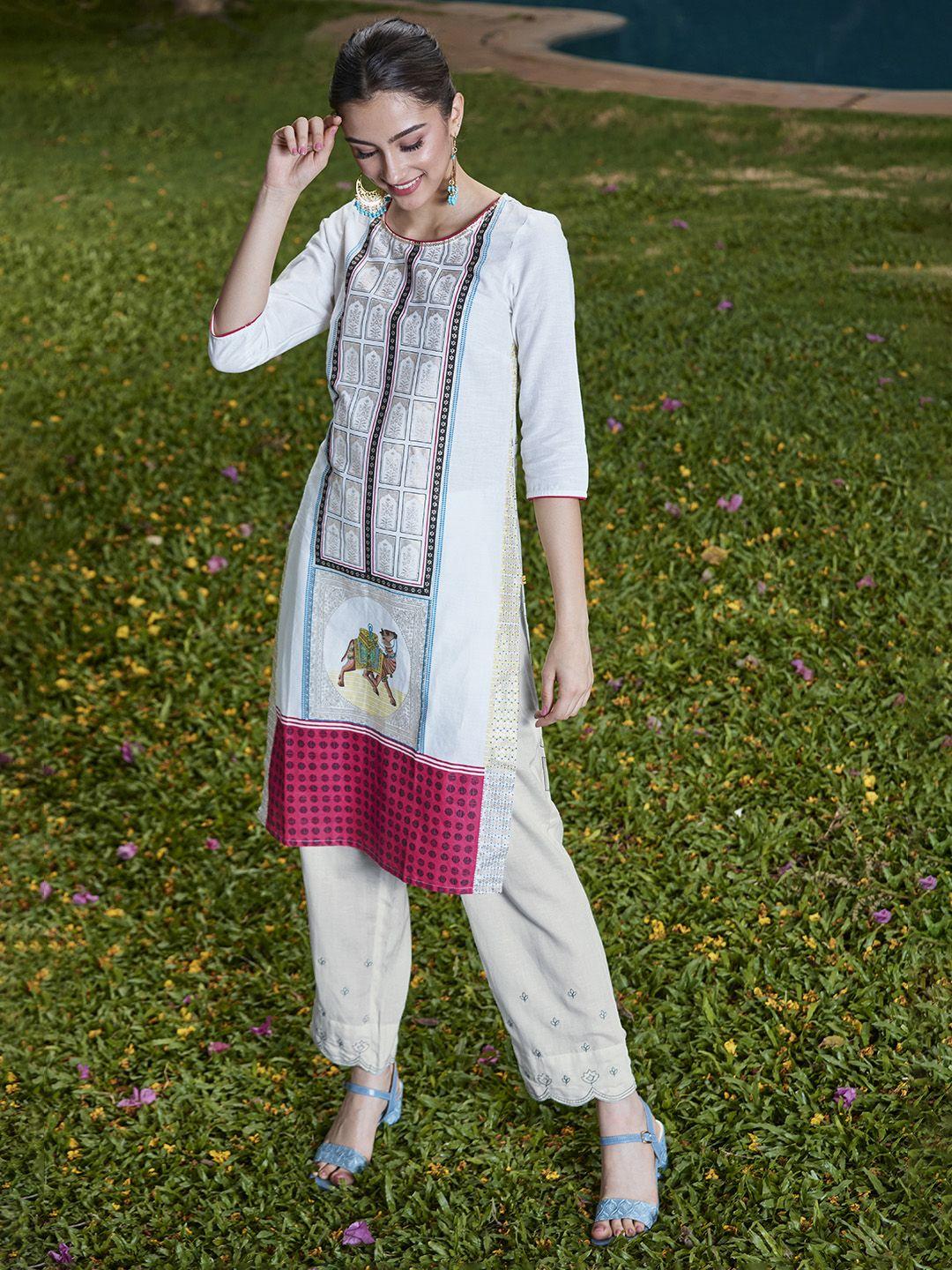 global-desi-women-white-embroidered-regular-trousers