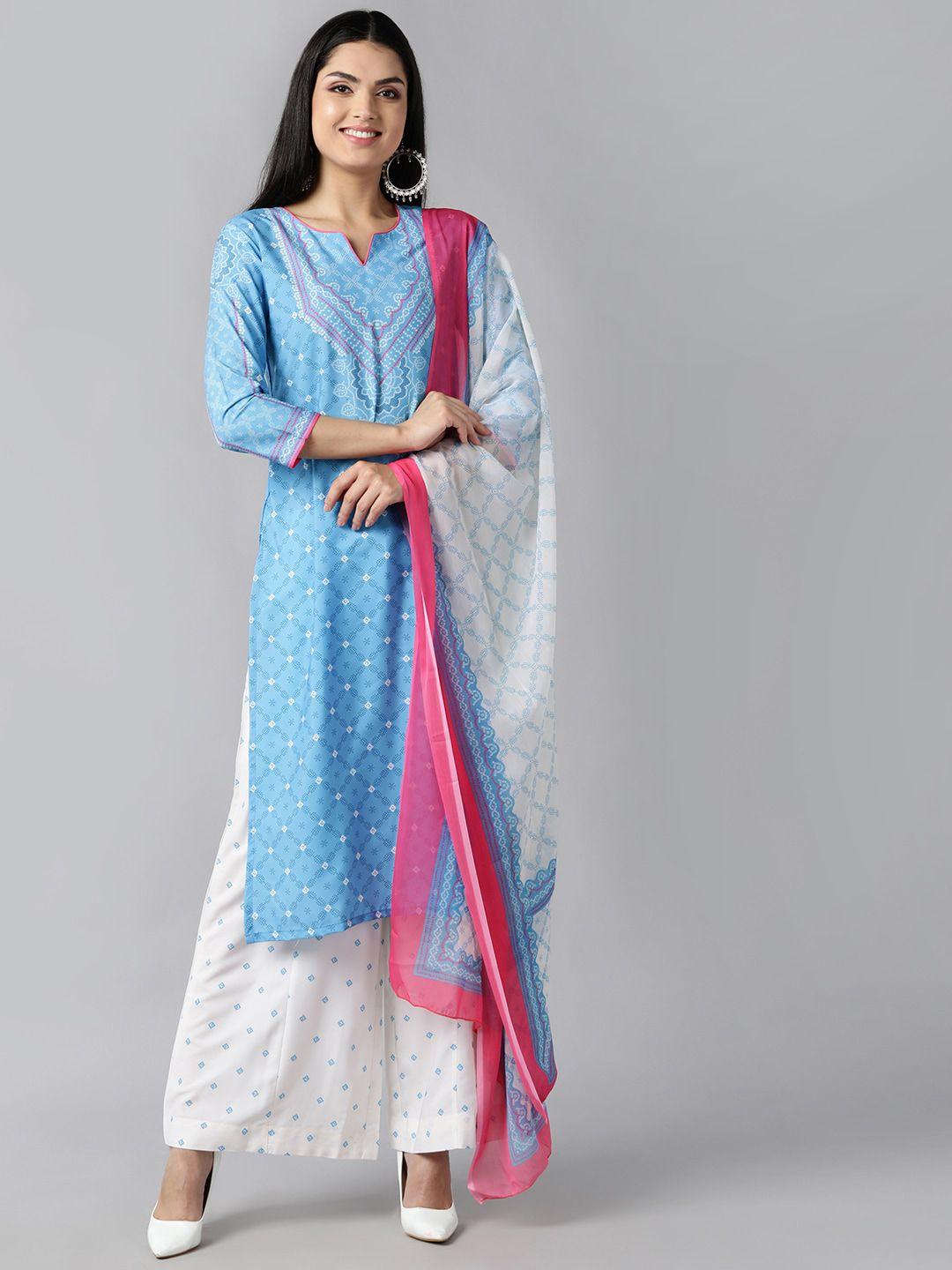 ahika-women-blue-ethnic-motifs-printed-panelled-kurta-with-trousers-&-with-dupatta