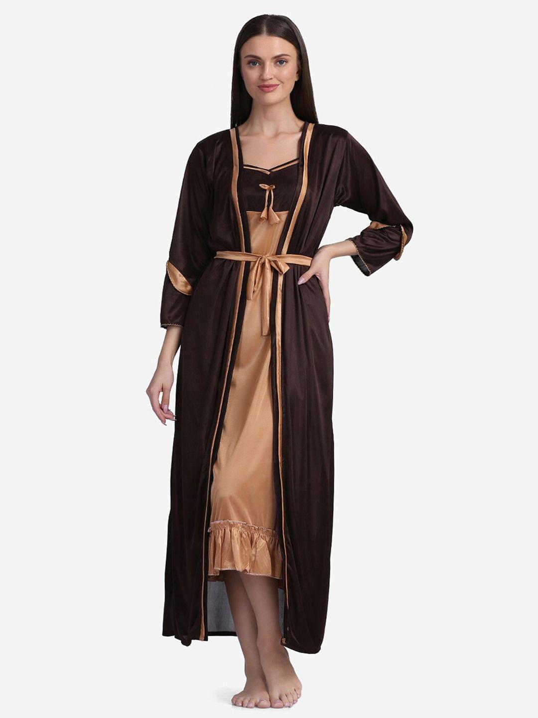 sugathari-women-brown-maxi-wrap-nightdress