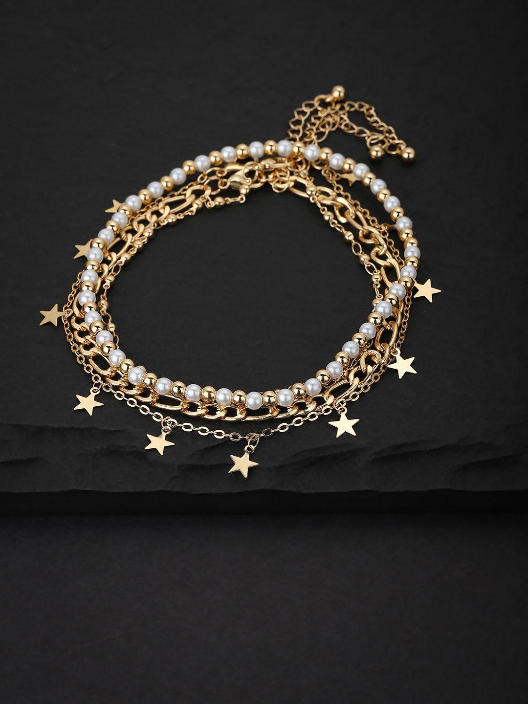 carlton-london-set-of-4-gold-plated-multi-layered-anklet