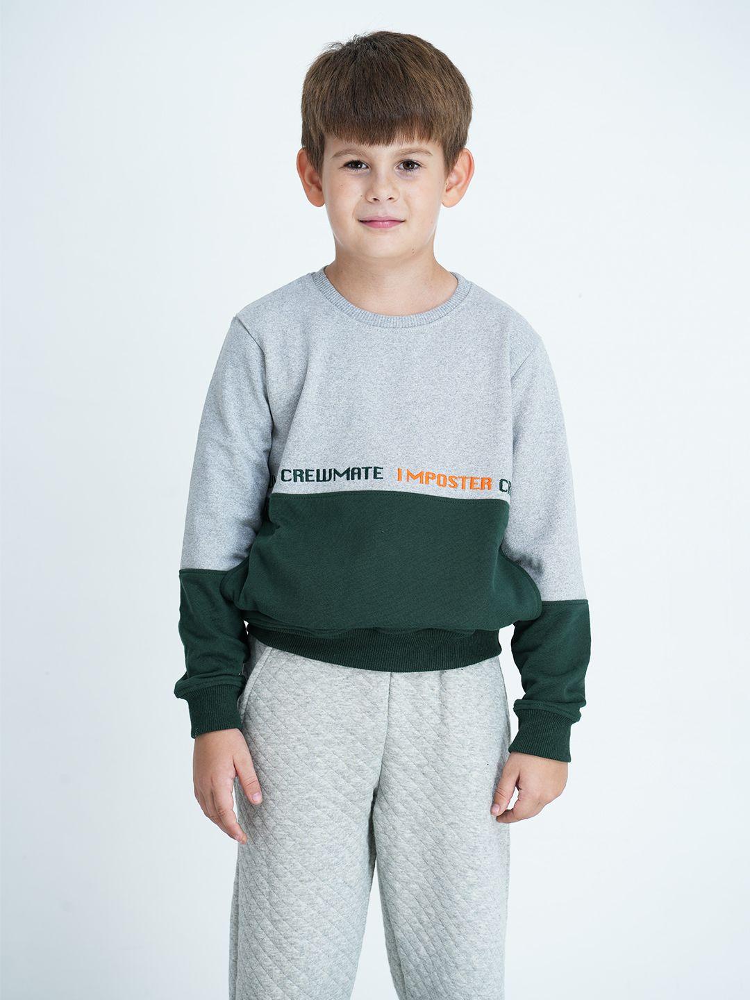 mackly-boys-grey-melange-colourblocked-cotton-blend-sweatshirt