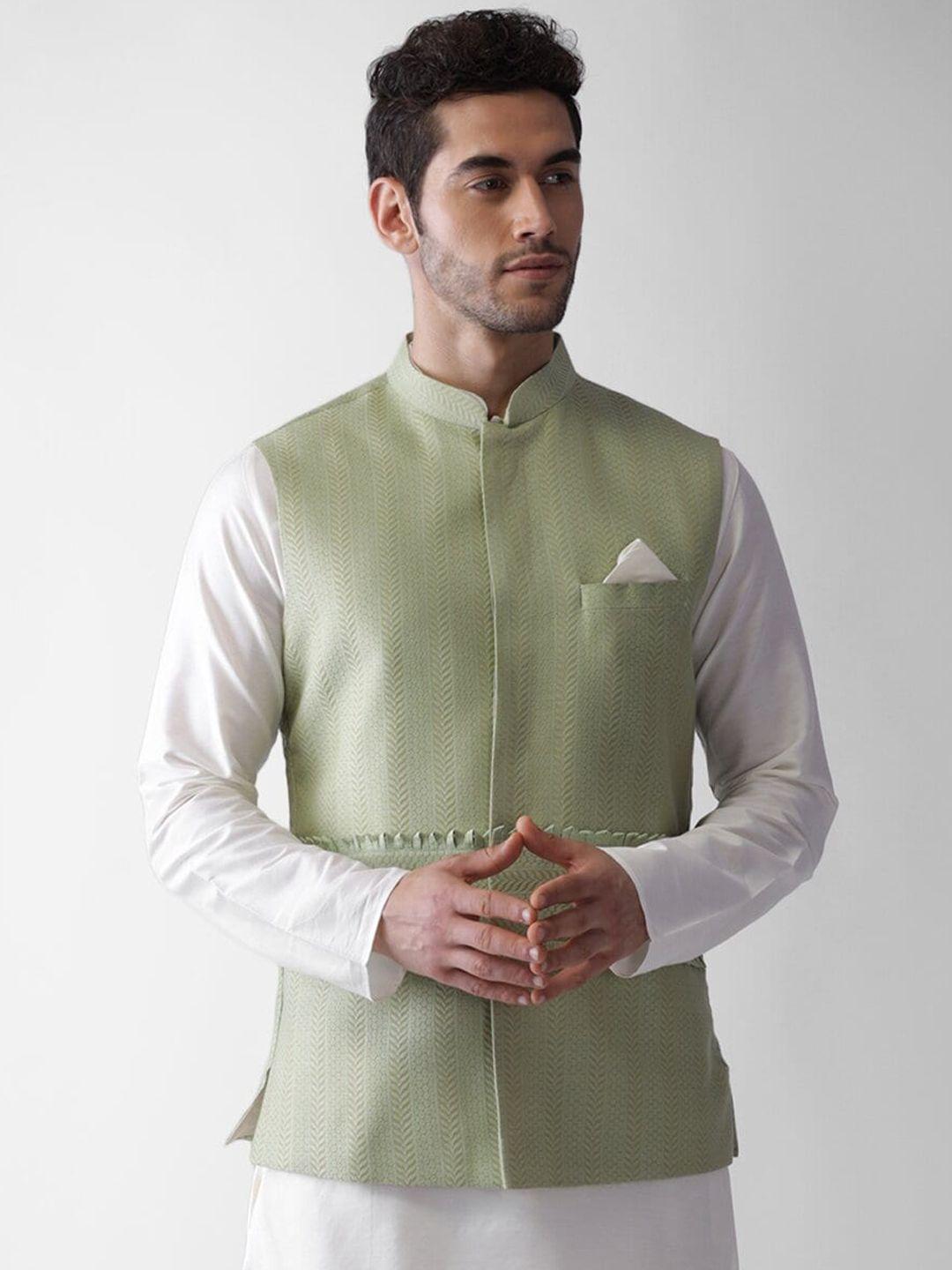 kisah-men-green-printed-nehru-jacket