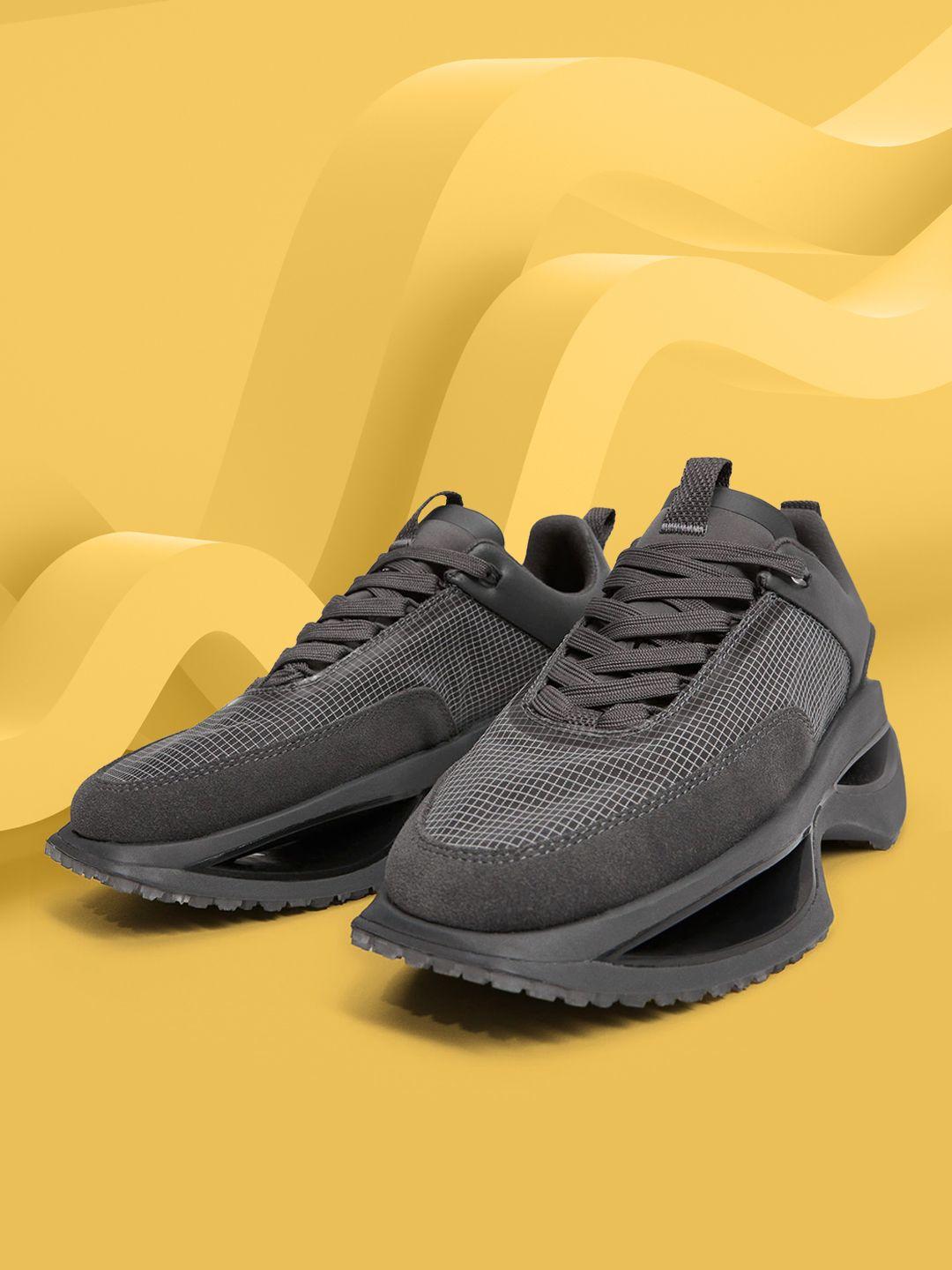 mango-women-charcoal-grey-checked-training-shoes