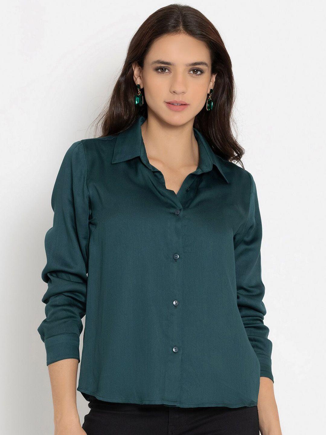 shaye-women-green-opaque-casual-shirt